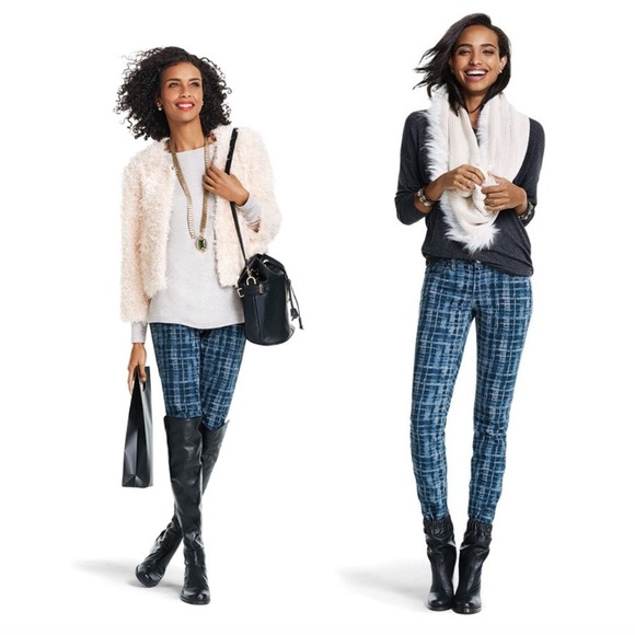 {CAbi} #3047 Blue Grid Curvy Skinny Jeans, $109 - Picture 2 of 8